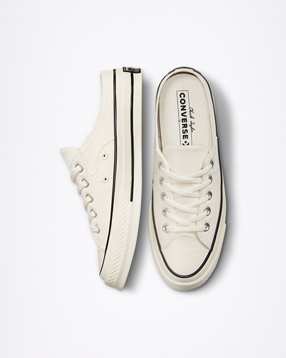 Converse Chuck 70 Mule Dam Vita Svarta | REA-358018