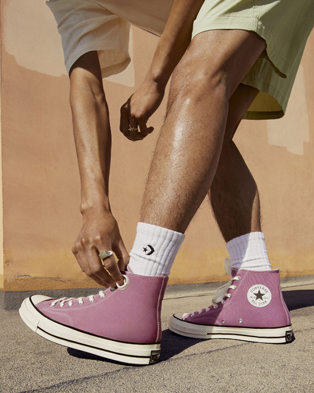 Converse Chuck 70 Sneakers Herr Rosa Vita Svarta | REA-069848