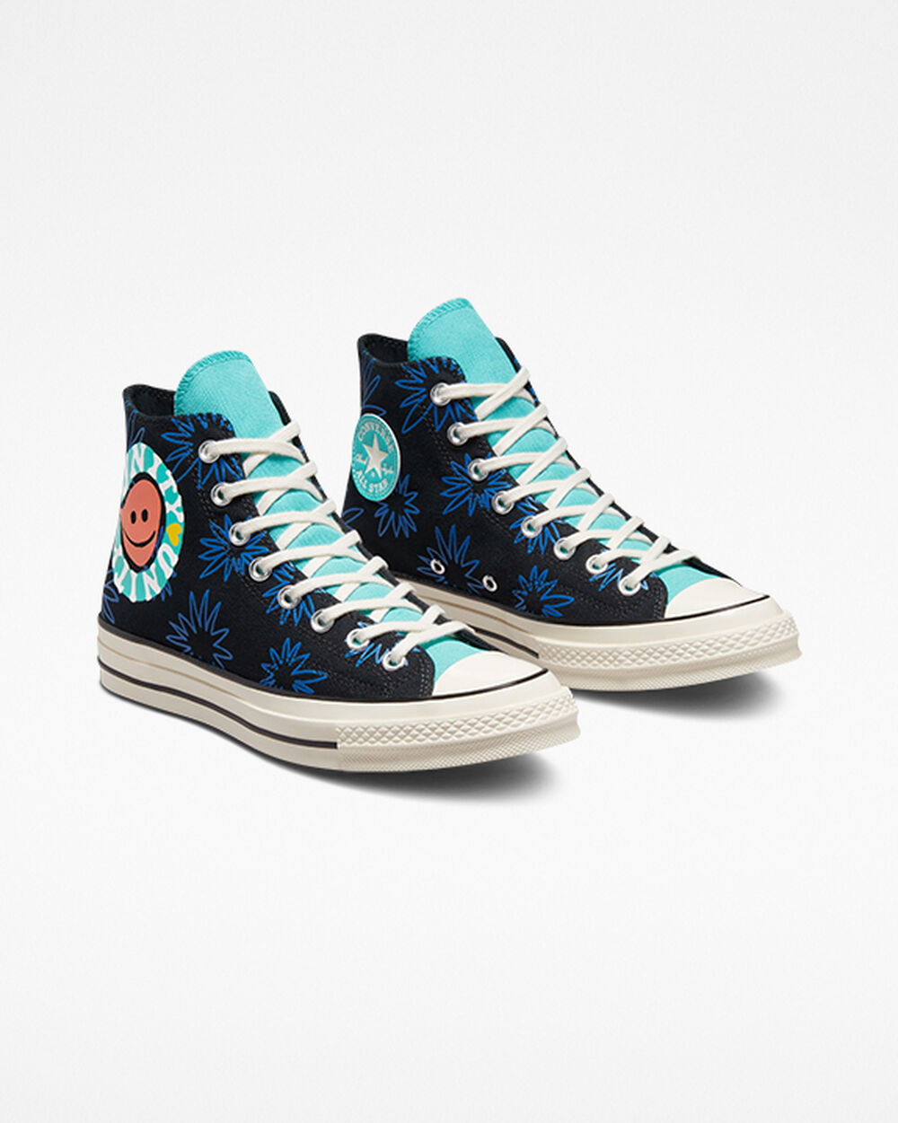 Converse Chuck 70 Sneakers Herr Svarta Tvätt Turkos Kungsblått | REA-710388