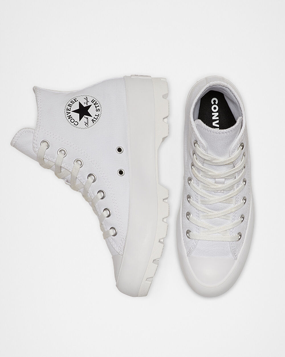 Converse Chuck Taylor All Star Lugged Sneakers Dam Vita Svarta Vita | REA-463798