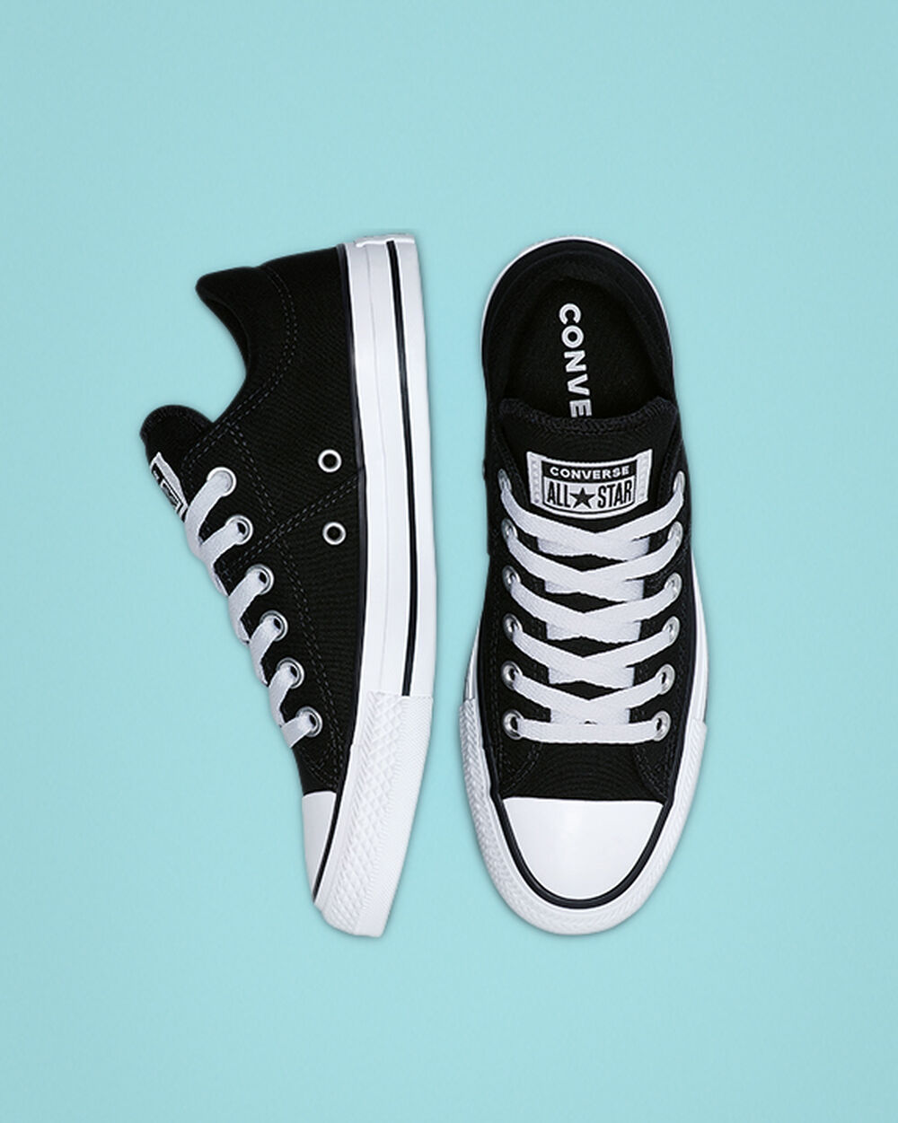 Converse Chuck Taylor All Star Madison Sneakers Dam Svarta Vita Svarta | REA-381908