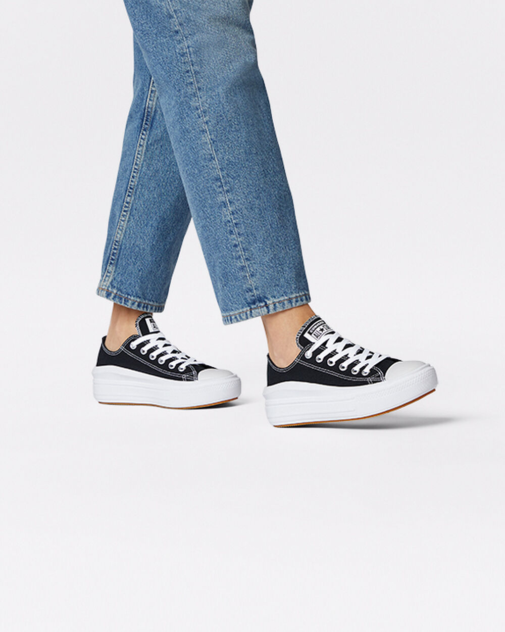 Converse Chuck Taylor All Star Move Sneakers Dam Svarta Vita | REA-754288