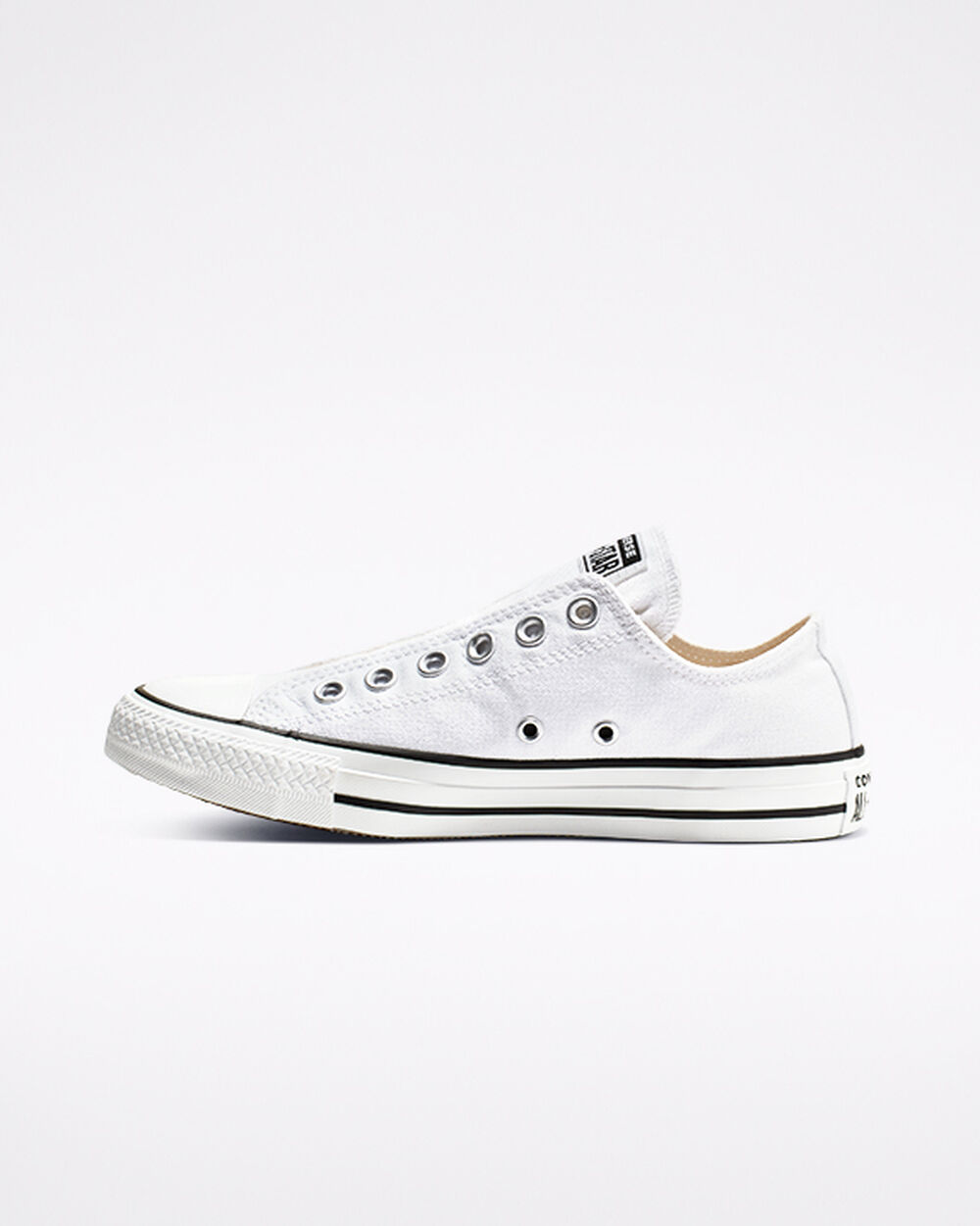 Converse Chuck Taylor All Star Slip On Dam Vita Svarta Vita | REA-976548