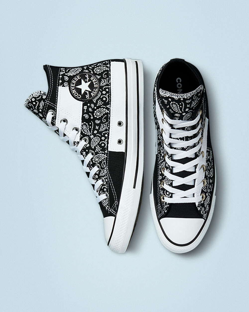 Converse Chuck Taylor All Star Sneakers Herr Svarta Vita Svarta | REA-031768