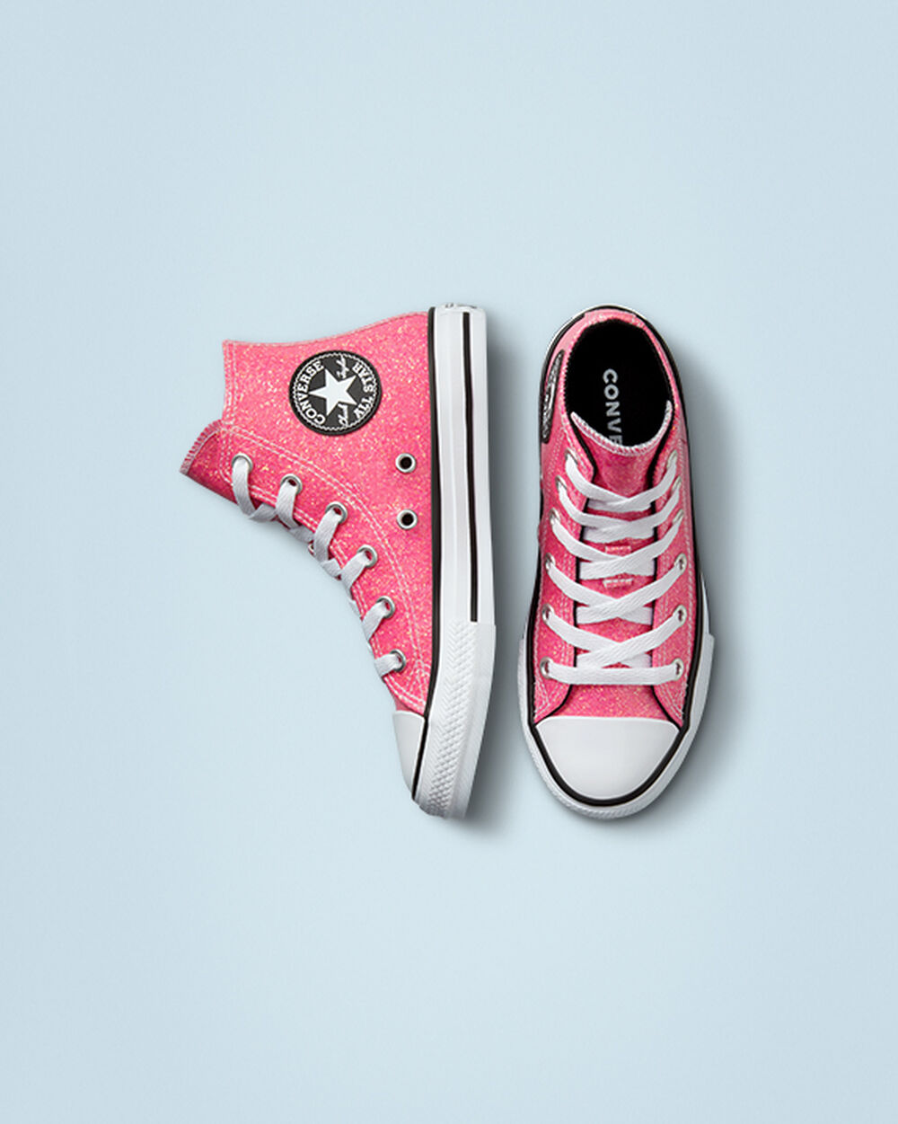 Converse Chuck Taylor All Star Sneakers Tjej Rosa Svarta Vita | REA-049138