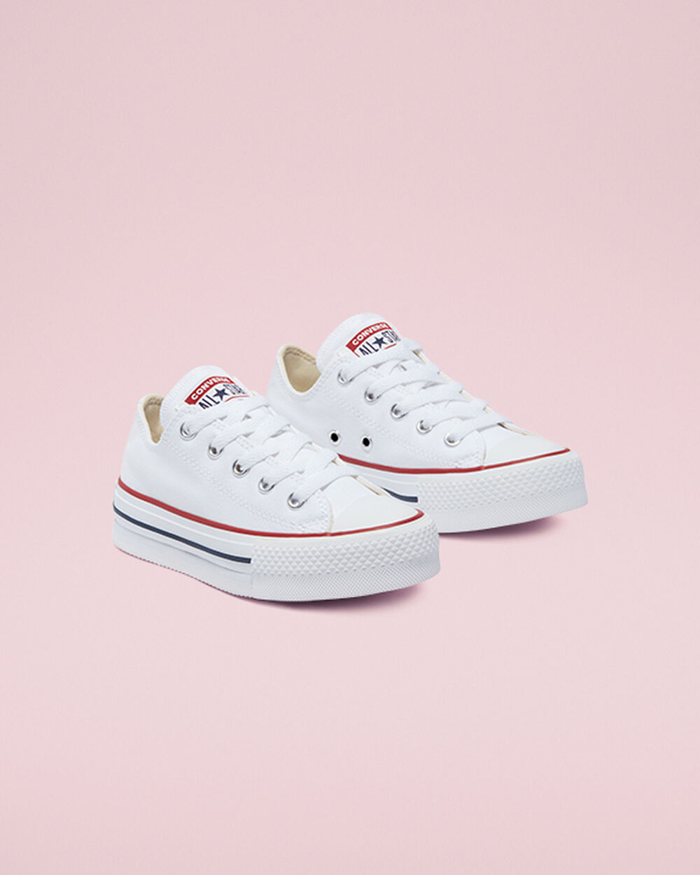 Converse Chuck Taylor All Star Sneakers Tjej Vita Mörkröda Marinblå | REA-186078