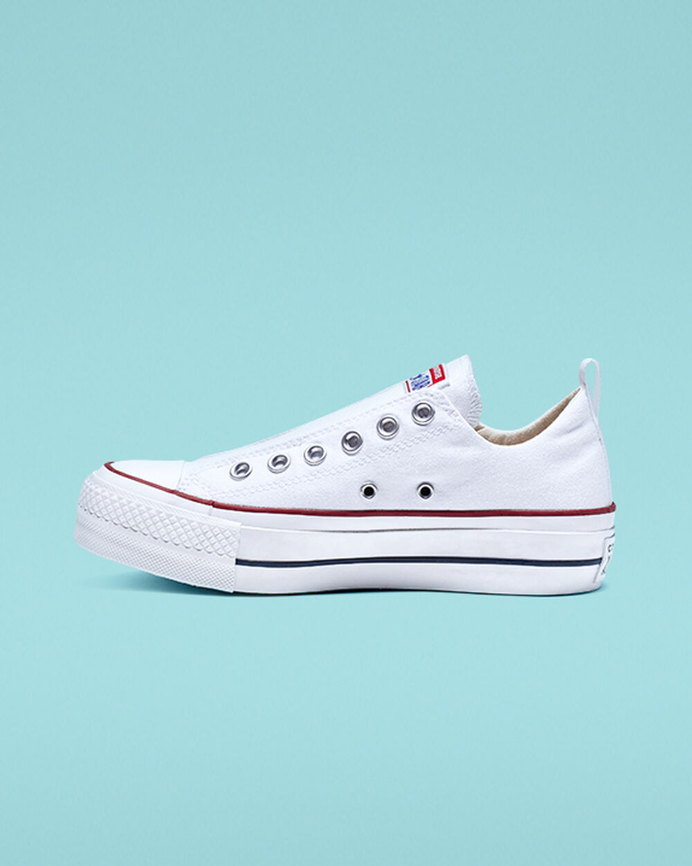 Converse Chuck Taylor All Star Sneakers Dam Vita Röda Blå | REA-480928