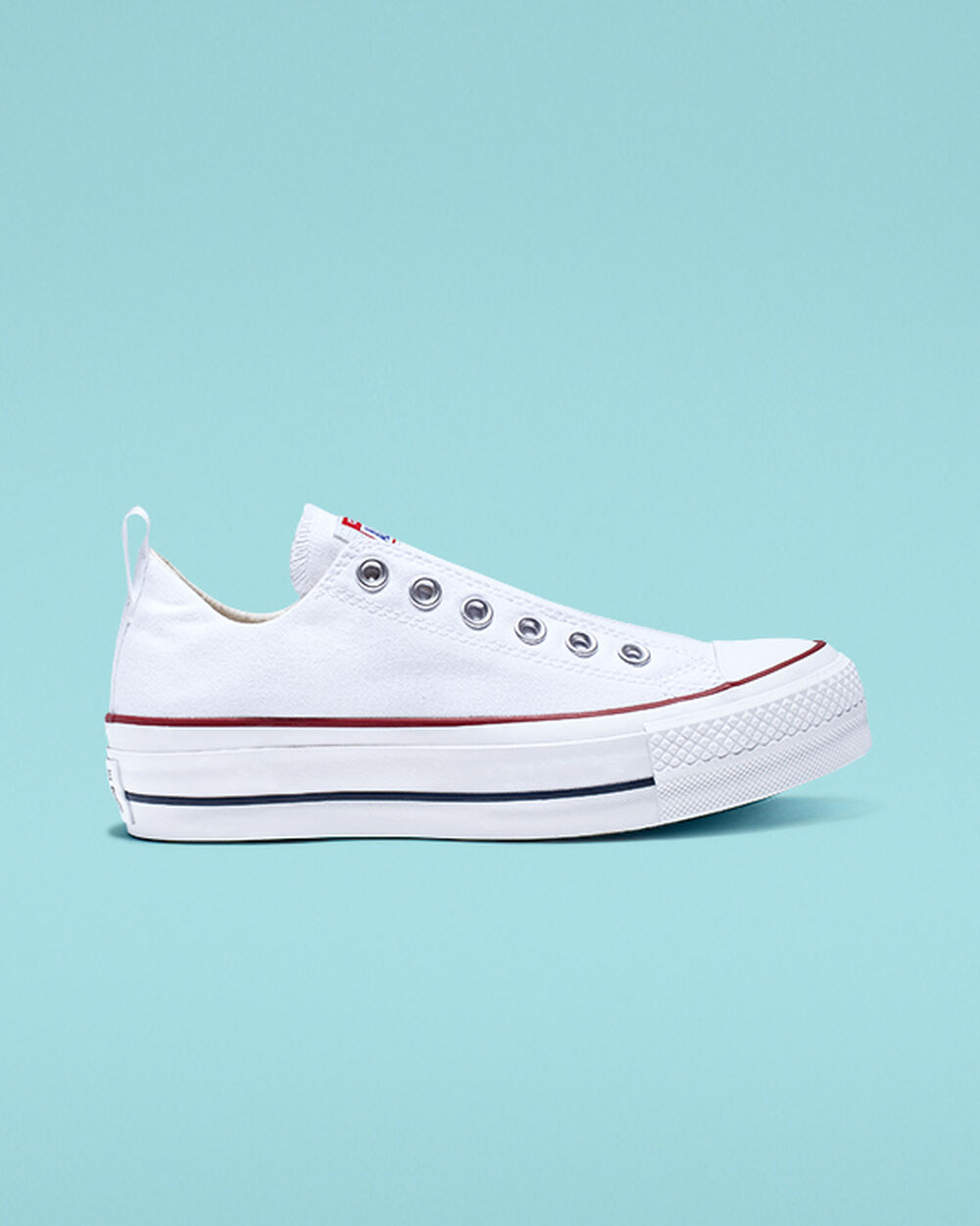 Converse Chuck Taylor All Star Sneakers Dam Vita Röda Blå | REA-480928