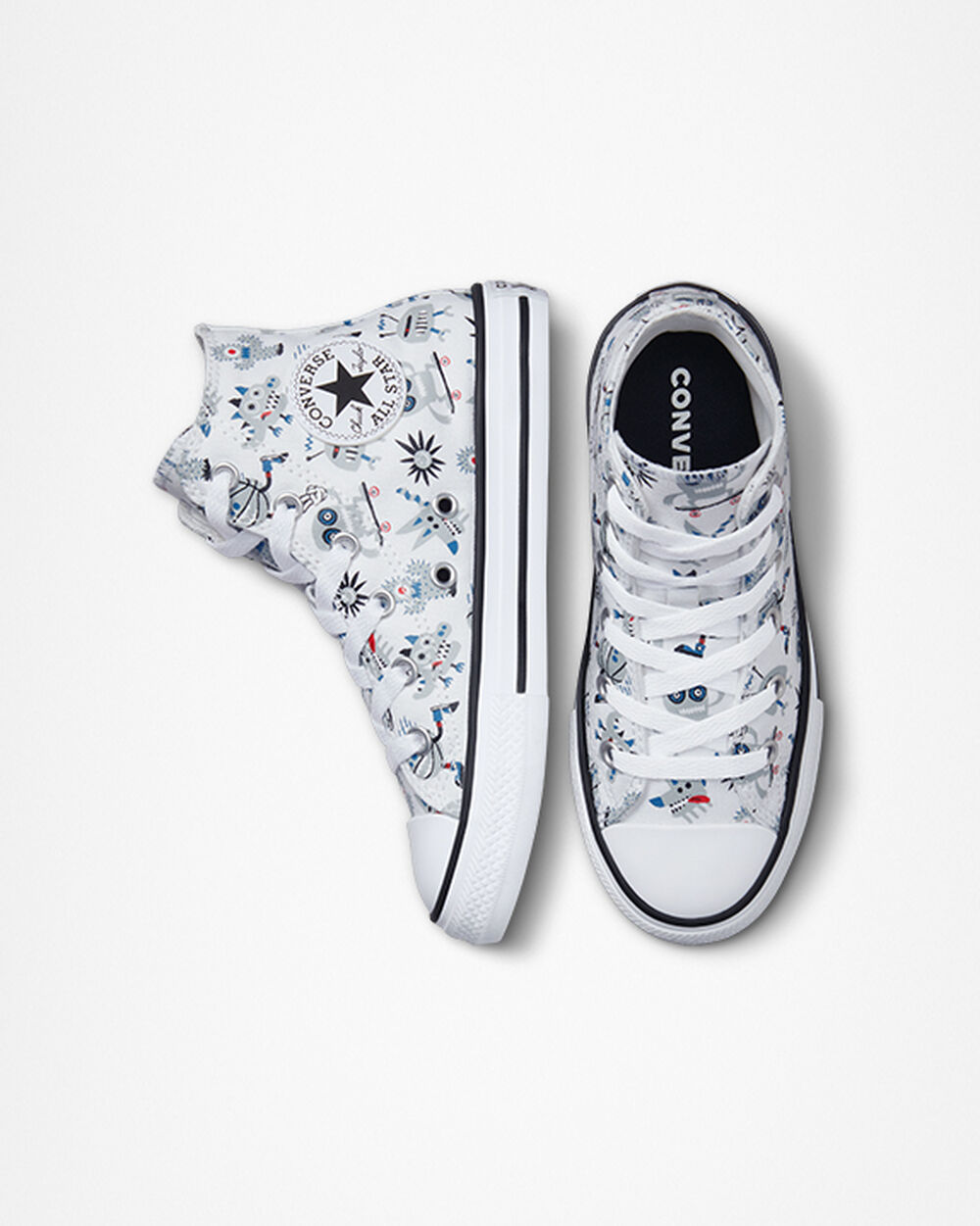 Converse Chuck Taylor All Star Sneakers Pojke Vita Grå Blå | REA-867928