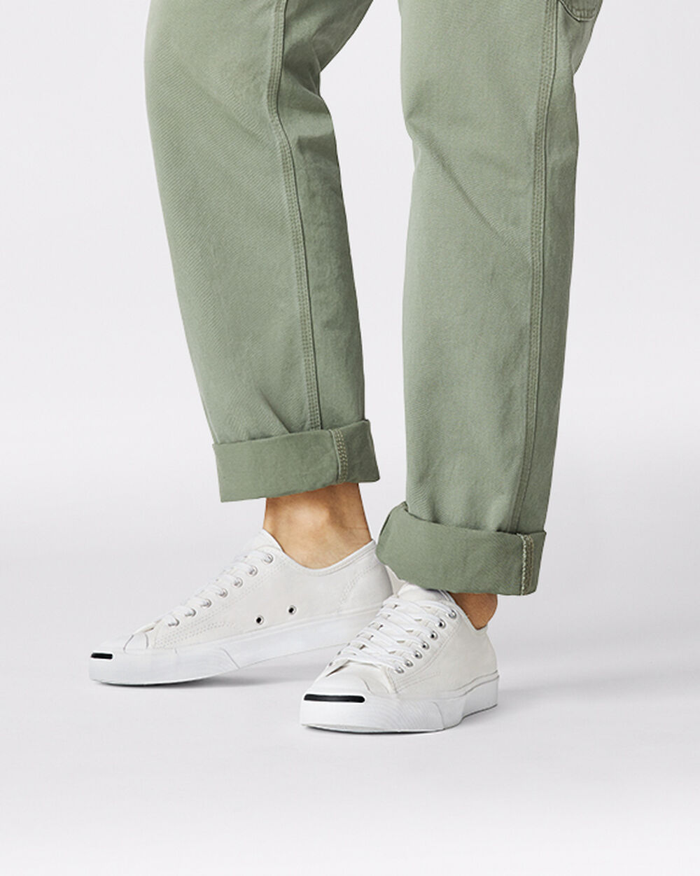 Converse Jack Purcell Sneakers Dam Vita Svarta | REA-835948